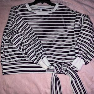Striped Crop Sweatshirt